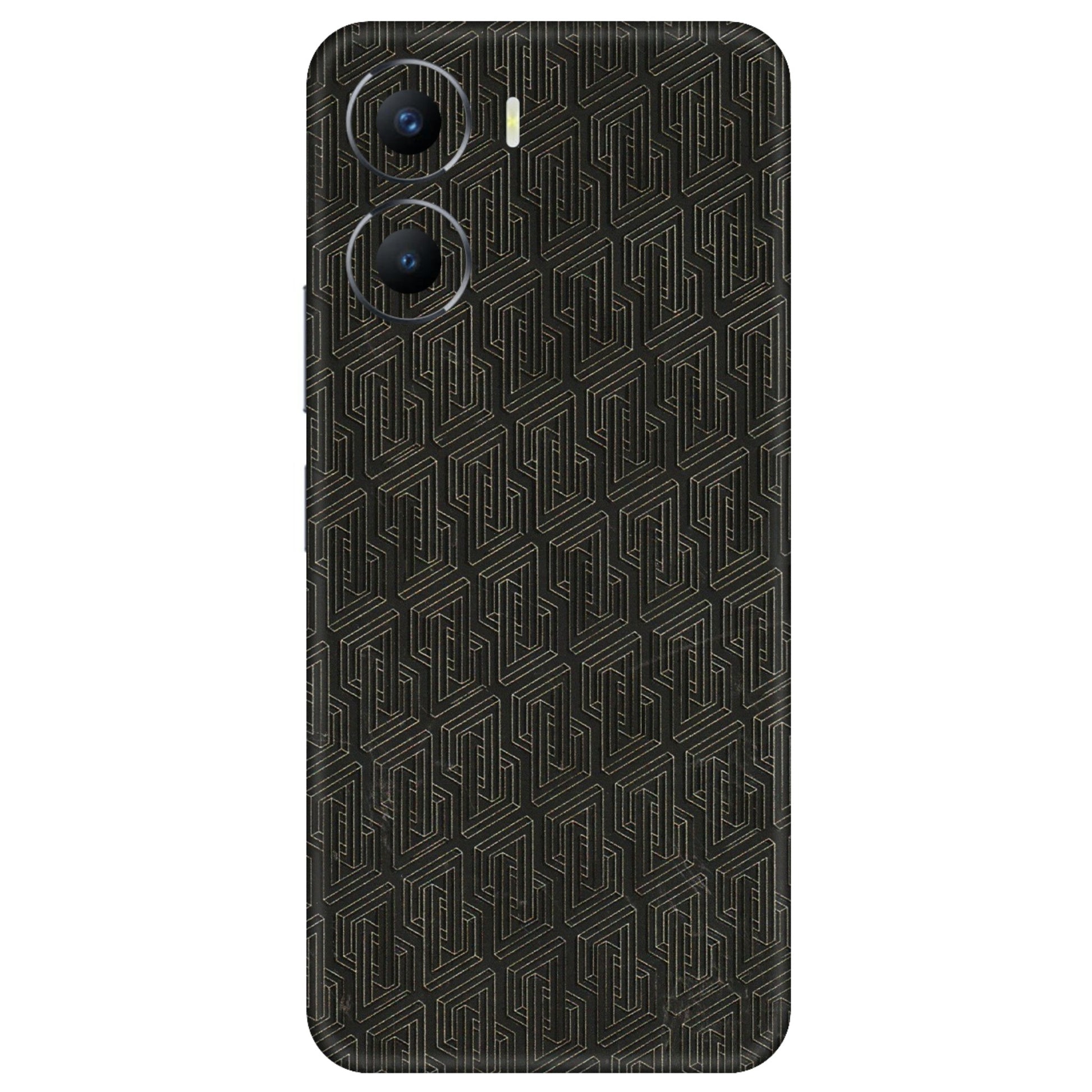 VIVO Y Series Phone Skins (All Models) - Black Abstract Pattern - 3D Embossed Finish (L-117) Vivo Y56 (5G)