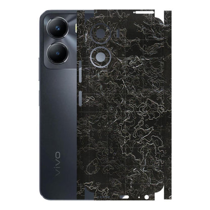 VIVO Y Series Phone Skins (All Models) - Black map Texture - 3D Embossed Finish (L-201) Vivo Y56 (5G)