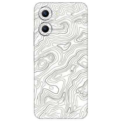 VIVO Y Series Phone Skins (All Models) - White Black Swirls - 3D Embossed Finish (L-219) Vivo Y56 (5G)