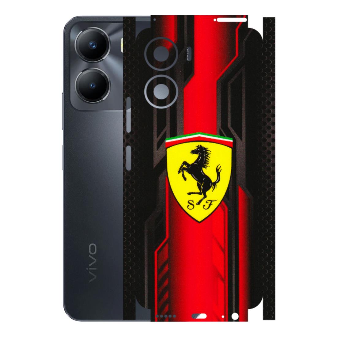 VIVO Y Series Phone Skins (All Models) - Black Ferrari Logo - 3D Embossed Finish (L-253) Vivo Y56 (5G)