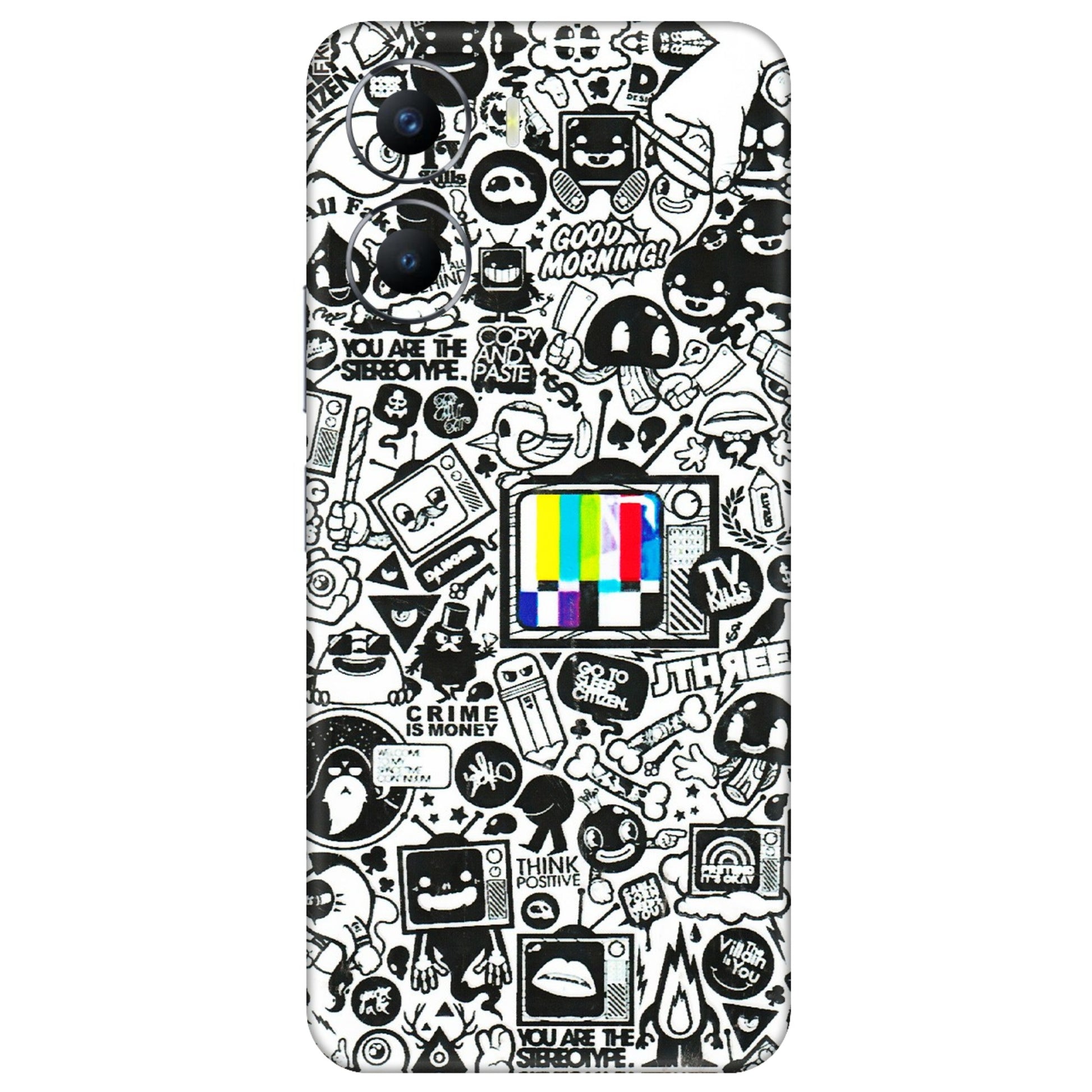 VIVO Y Series Phone Skins (All Models) - Doodles Positive Art - 3D Embossed Finish (L-263) Vivo Y56 (5G)