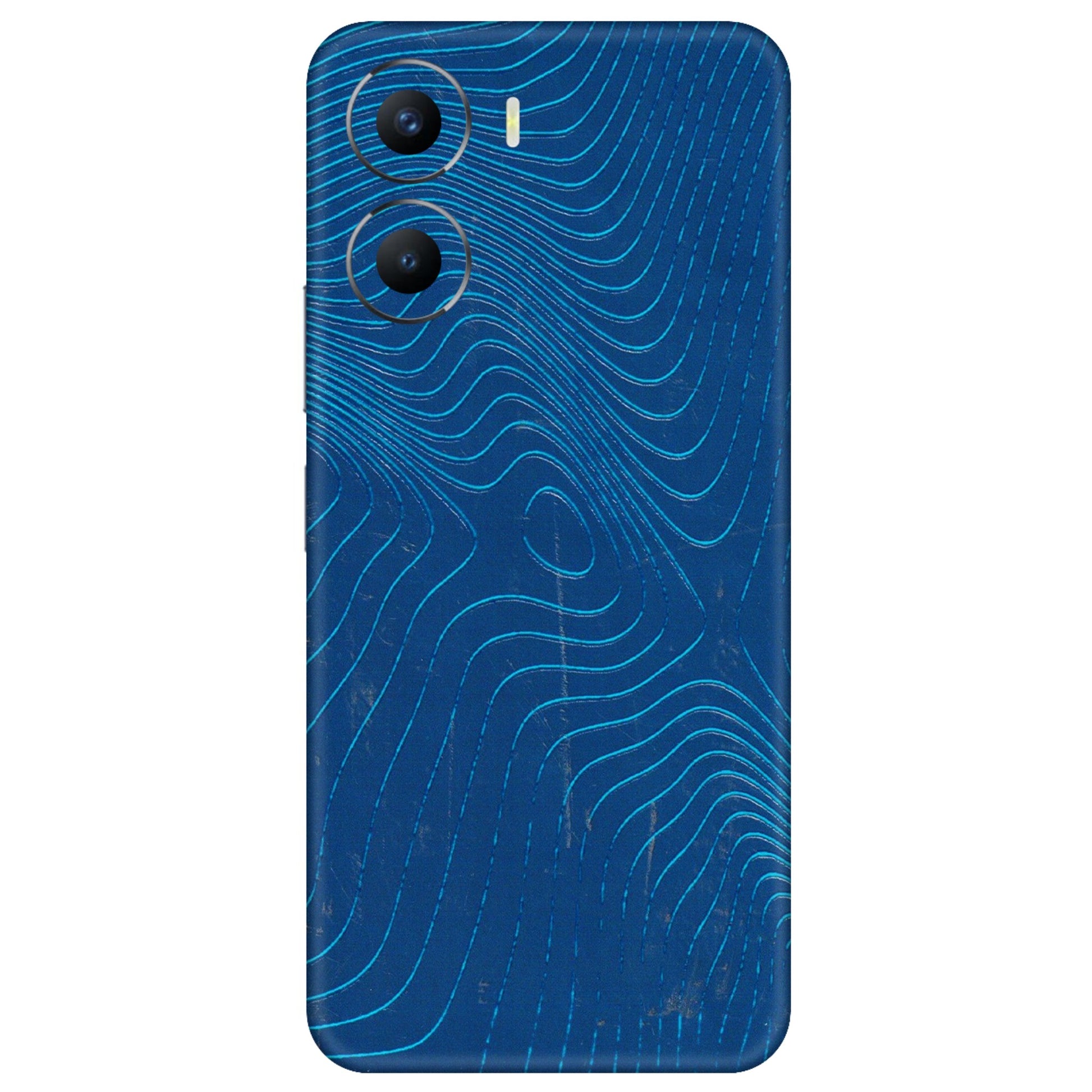 VIVO Y Series Phone Skins (All Models) - Abstract Blue Line Map - 3D Embossed Finish (L-272) Vivo Y56 (5G)