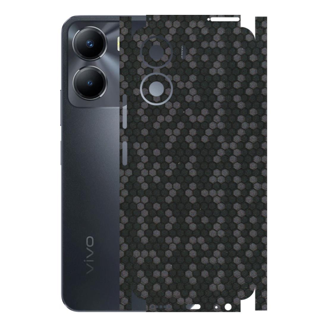 VIVO Y Series Phone Skins (All Models) - Black Grey Honeycomb Sober - 3D Embossed Finish (L-85) Vivo Y56 (5G)
