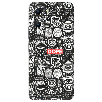 VIVO Y Series Phone Skins (All Models) - Dope Stay Classy Black Doodles - Matte Finish (M-126) Vivo Y56 (5G)