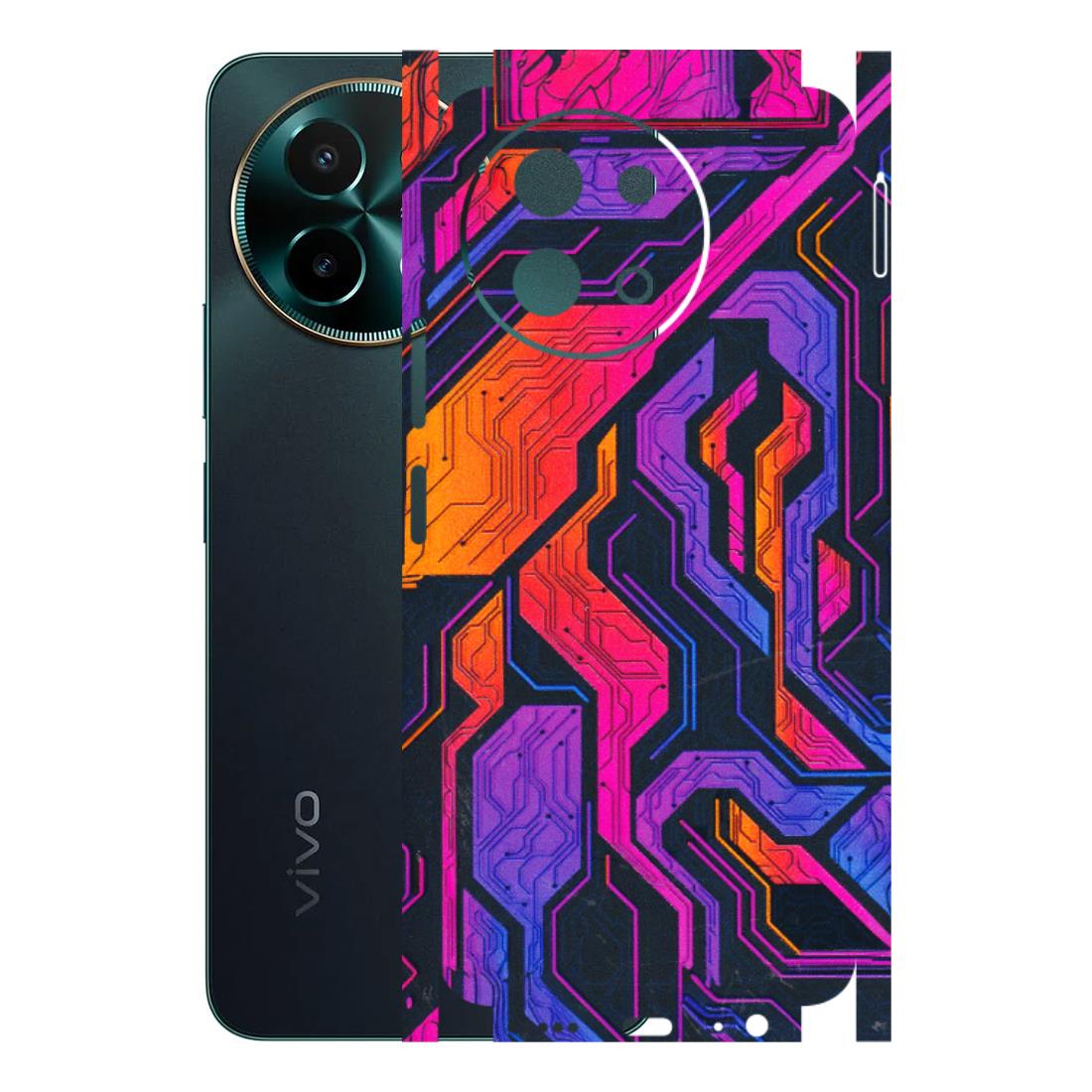 VIVO Y Series Phone Skins (All Models) - Tech Circuits Futuristic - 3D Embossed Finish (L-07) Vivo Y58 5G