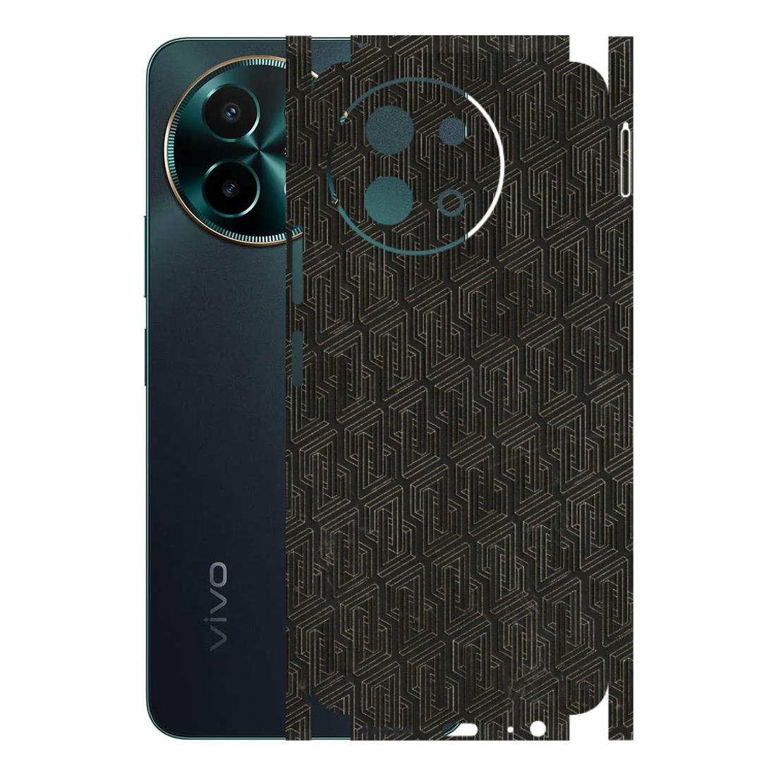 VIVO Y Series Phone Skins (All Models) - Black Abstract Pattern - 3D Embossed Finish (L-117) Vivo Y58 5G