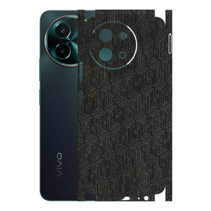 VIVO Y Series Phone Skins (All Models) - Black Abstract Pattern - 3D Embossed Finish (L-117) Vivo Y58 5G