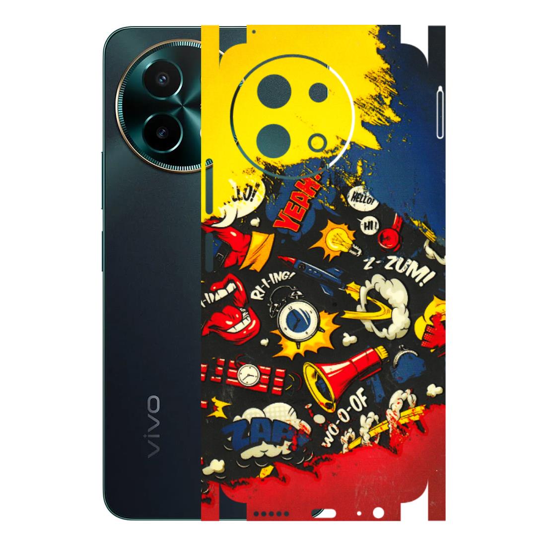 VIVO Y Series Phone Skins (All Models) - Pacific Doodle Art - 3D Embossed Finish (L-120) Vivo Y58 5G