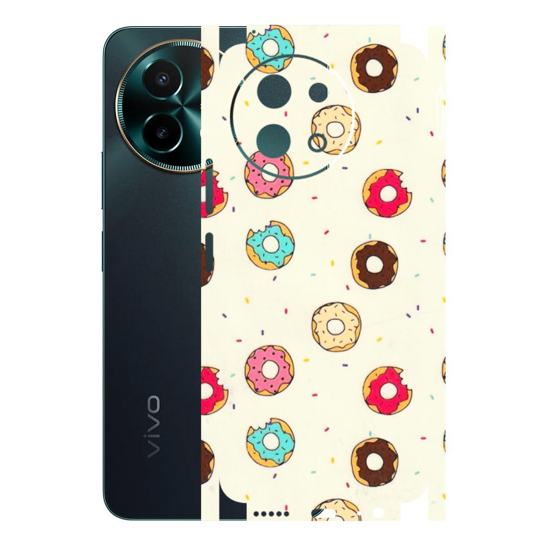 VIVO Y Series Phone Skins (All Models) - Mini Donuts Doodle Art - 3D Embossed Finish (L-122) Vivo Y58 5G