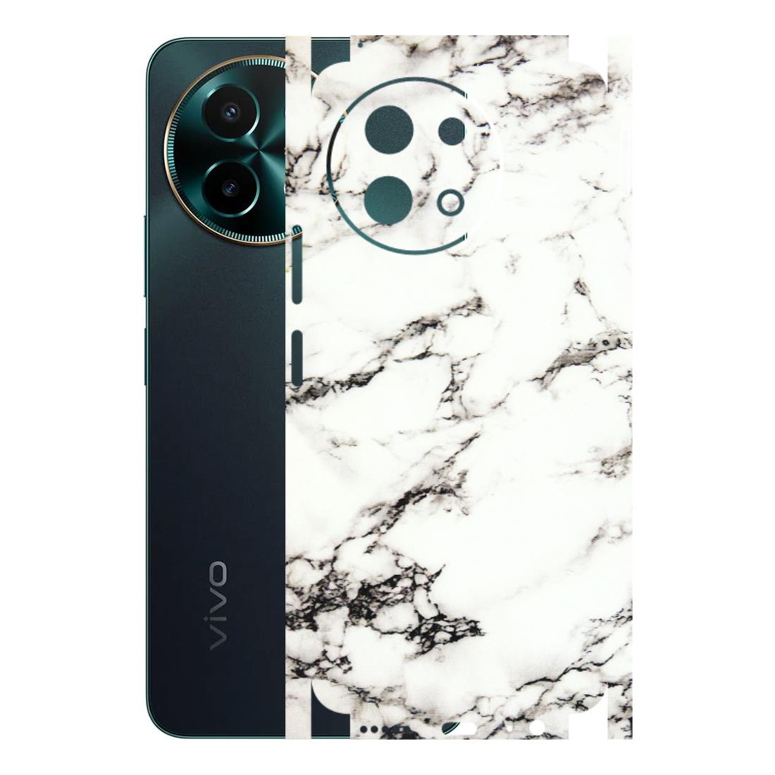 VIVO Y Series Phone Skins (All Models) - Black and White Marble Texture - 3D Embossed Finish (L-124) Vivo Y58 5G