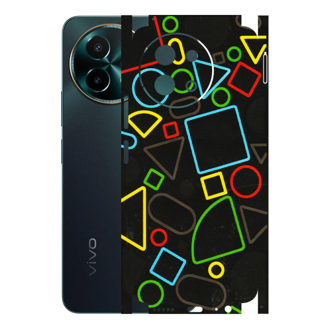 VIVO Y Series Phone Skins (All Models) - Black Shapes - 3D Embossed Finish (L-131) Vivo Y58 5G