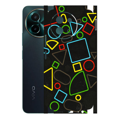 VIVO Y Series Phone Skins (All Models) - Black Shapes - 3D Embossed Finish (L-131) Vivo Y58 5G