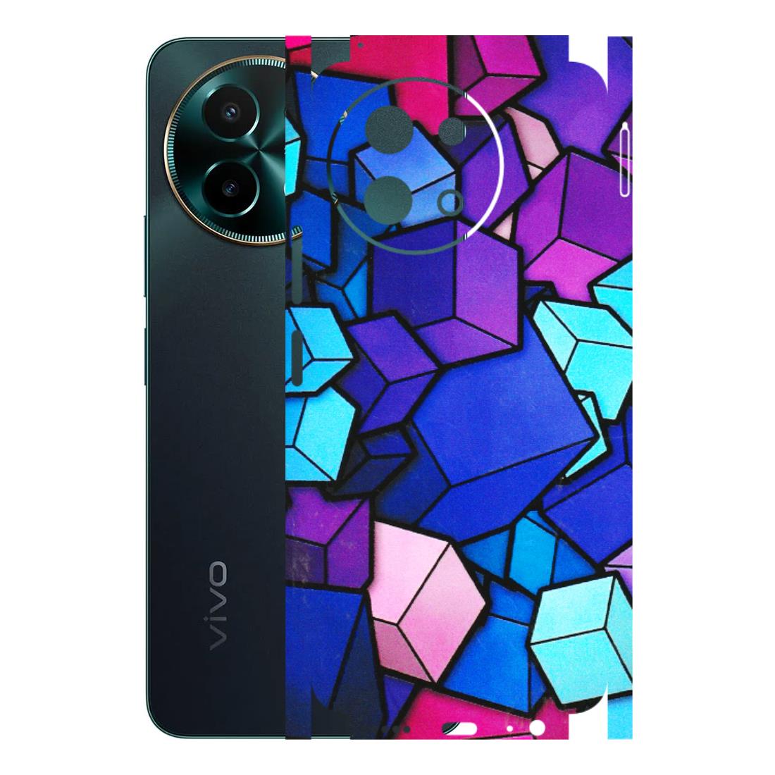 VIVO Y Series Phone Skins (All Models) - Cube Doodle - 3D Embossed Finish (L-141) Vivo Y58 5G