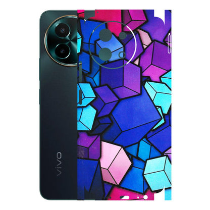 VIVO Y Series Phone Skins (All Models) - Cube Doodle - 3D Embossed Finish (L-141) Vivo Y58 5G