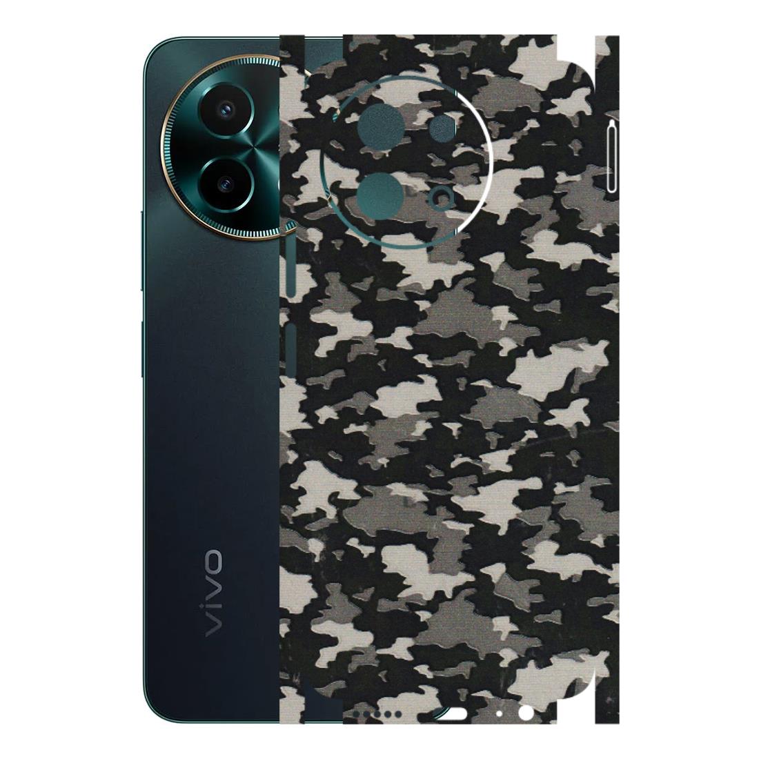 VIVO Y Series Phone Skins (All Models) - Black/Grey Camoflaunge - 3D Embossed Finish (L-142) Vivo Y58 5G