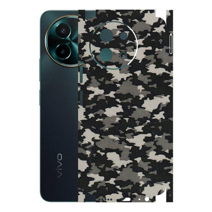 VIVO Y Series Phone Skins (All Models) - Black/Grey Camoflaunge - 3D Embossed Finish (L-142) Vivo Y58 5G