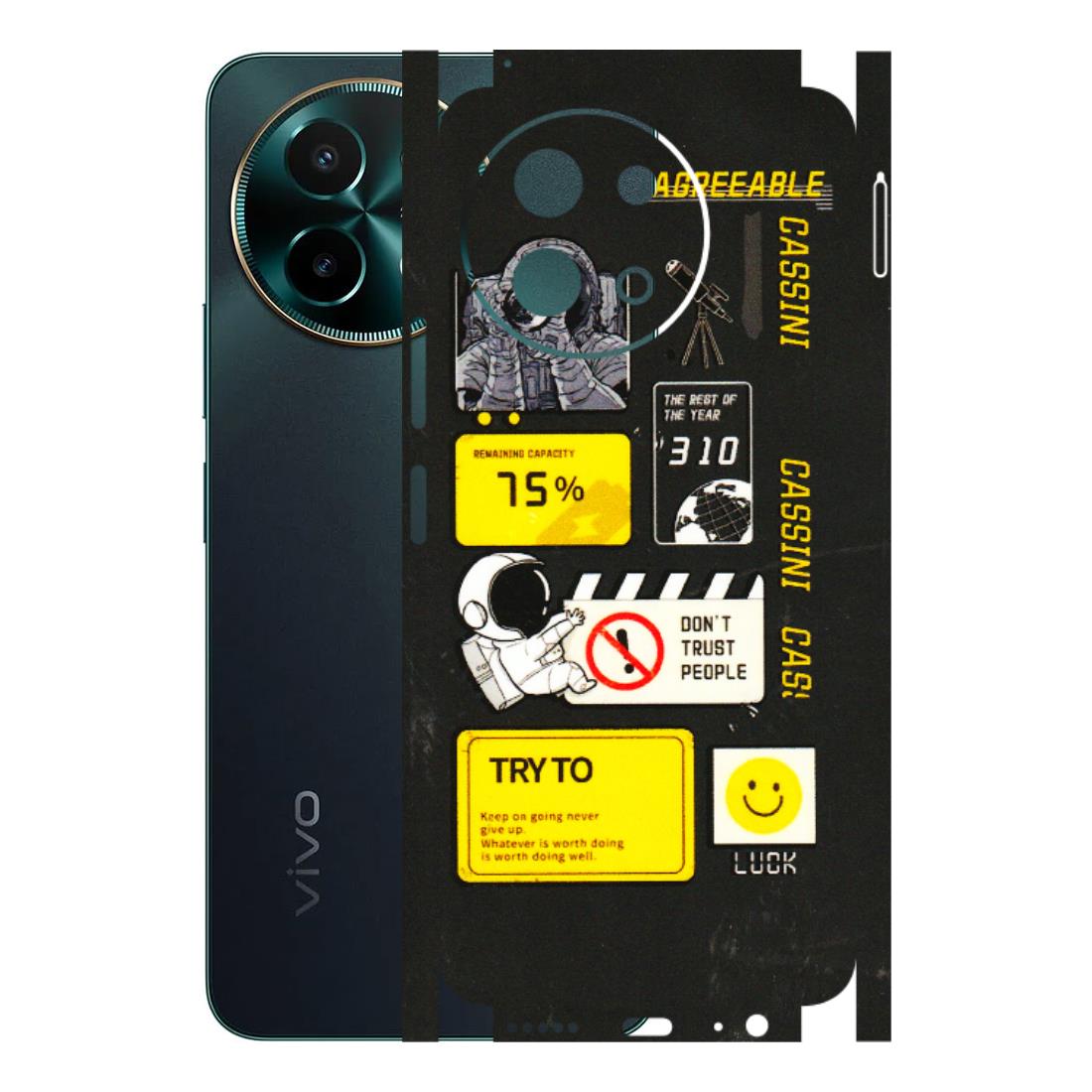 VIVO Y Series Phone Skins (All Models) - Black Cassini - 3D Embossed Finish (L-161) Vivo Y58 5G