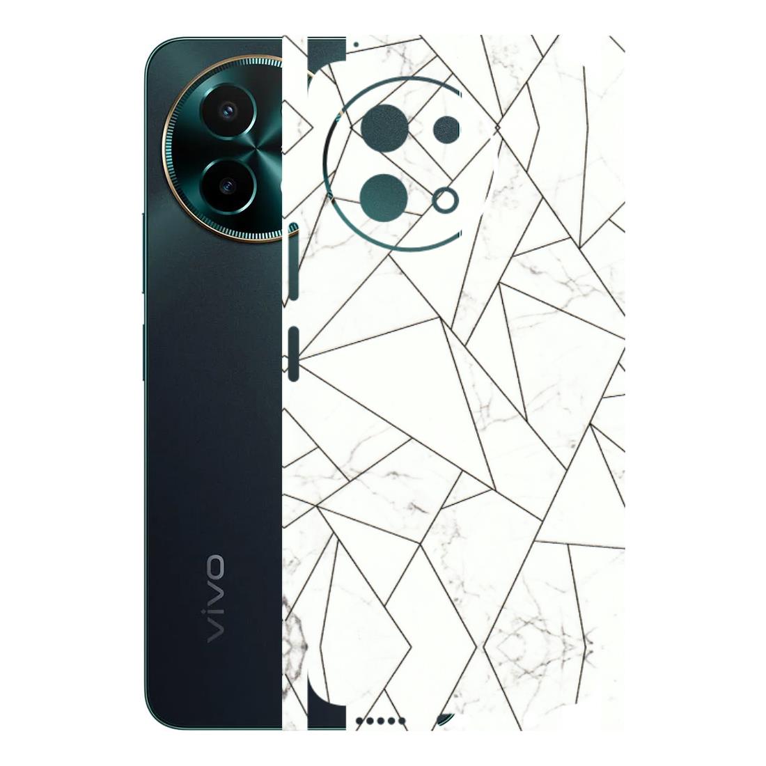VIVO Y Series Phone Skins (All Models) - Luxury White Marble Effect - 3D Embossed Finish (L-168) Vivo Y58 5G