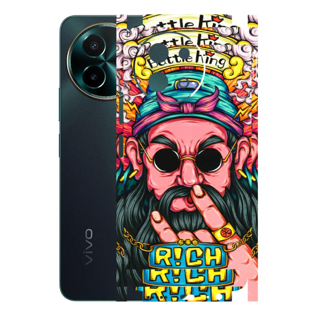VIVO Y Series Phone Skins (All Models) - Battle King Dude Face - 3D Embossed Finish (L-178) Vivo Y58 5G
