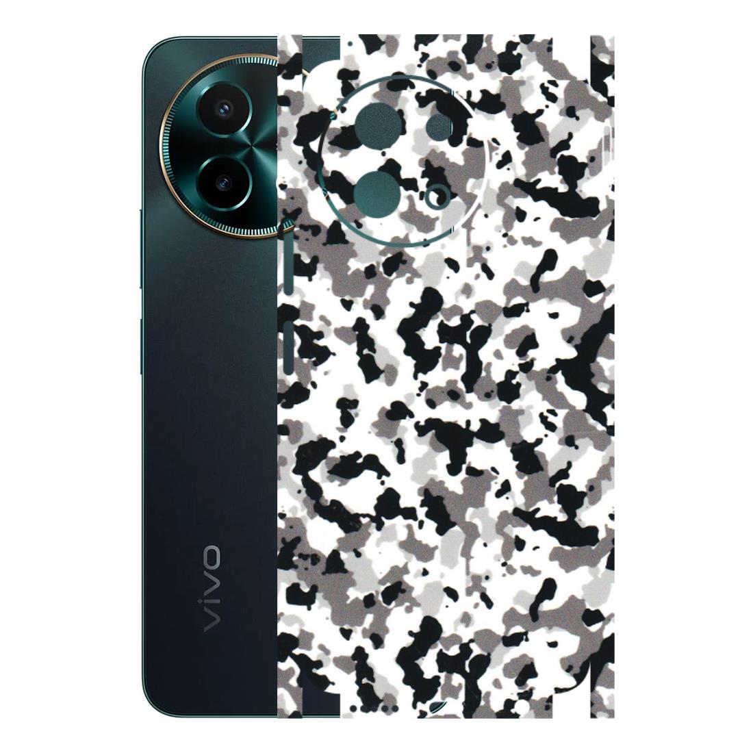 VIVO Y Series Phone Skins (All Models) - White Black Camouflage - 3D Embossed Finish (L-18) Vivo Y58 5G