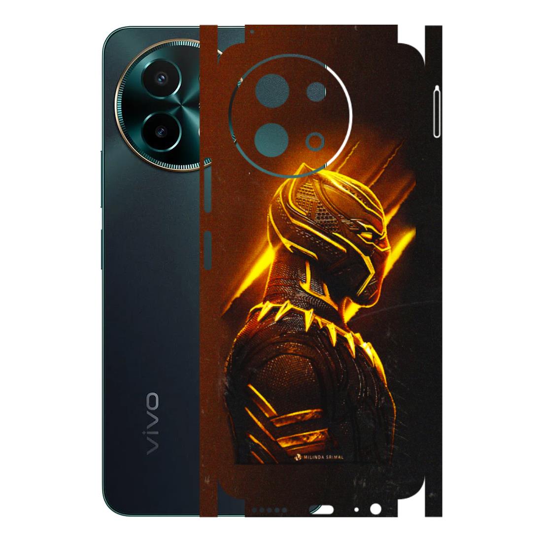 VIVO Y Series Phone Skins (All Models) - Gold Black Panther - 3D Embossed Finish (L-181) Vivo Y58 5G
