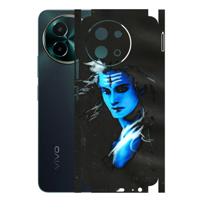 VIVO Y Series Phone Skins (All Models) - Har Har Mahadev Blue/Black - 3D Embossed Finish (L-185) Vivo Y58 5G