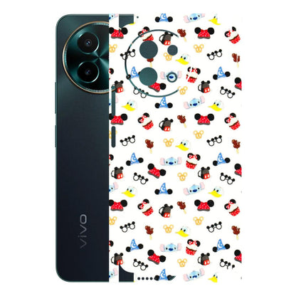 VIVO Y Series Phone Skins (All Models) - Minnie Mouse & Donald Doodles s - 3D Embossed Finish (L-194) Vivo Y58 5G