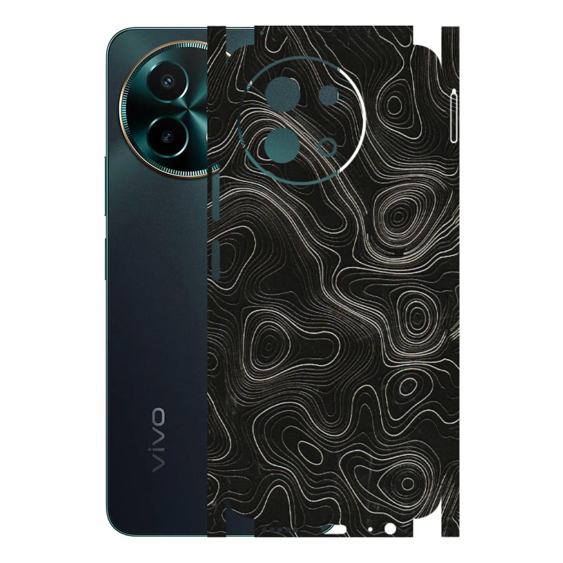 VIVO Y Series Phone Skins (All Models) - Black Swirl - 3D Embossed Finish (L-196) Vivo Y58 5G