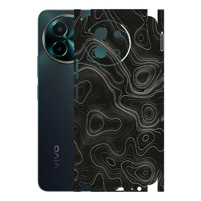 VIVO Y Series Phone Skins (All Models) - Black Swirl - 3D Embossed Finish (L-196) Vivo Y58 5G