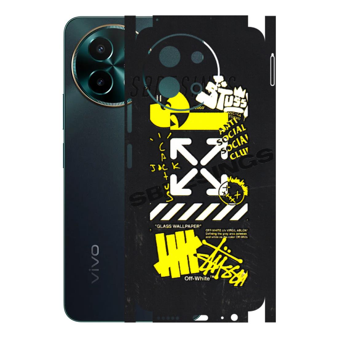 VIVO Y Series Phone Skins (All Models) - Anti Social Graffiti - 3D Embossed Finish (L-198) Vivo Y58 5G
