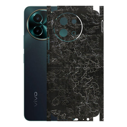VIVO Y Series Phone Skins (All Models) - Black map Texture - 3D Embossed Finish (L-201) Vivo Y58 5G