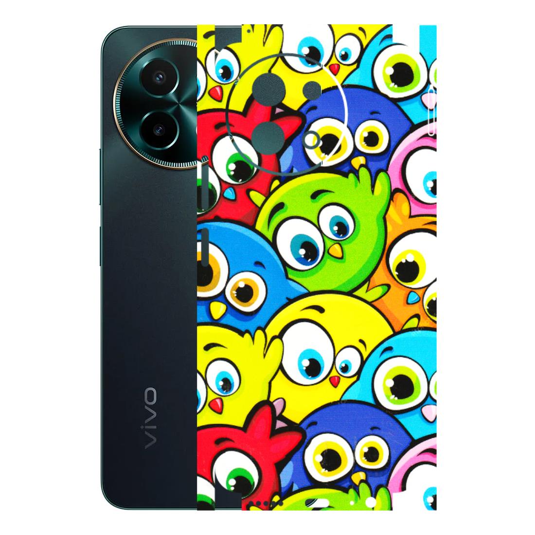 VIVO Y Series Phone Skins (All Models) - Cute Fluffy Birds - 3D Embossed Finish (L-213) Vivo Y58 5G