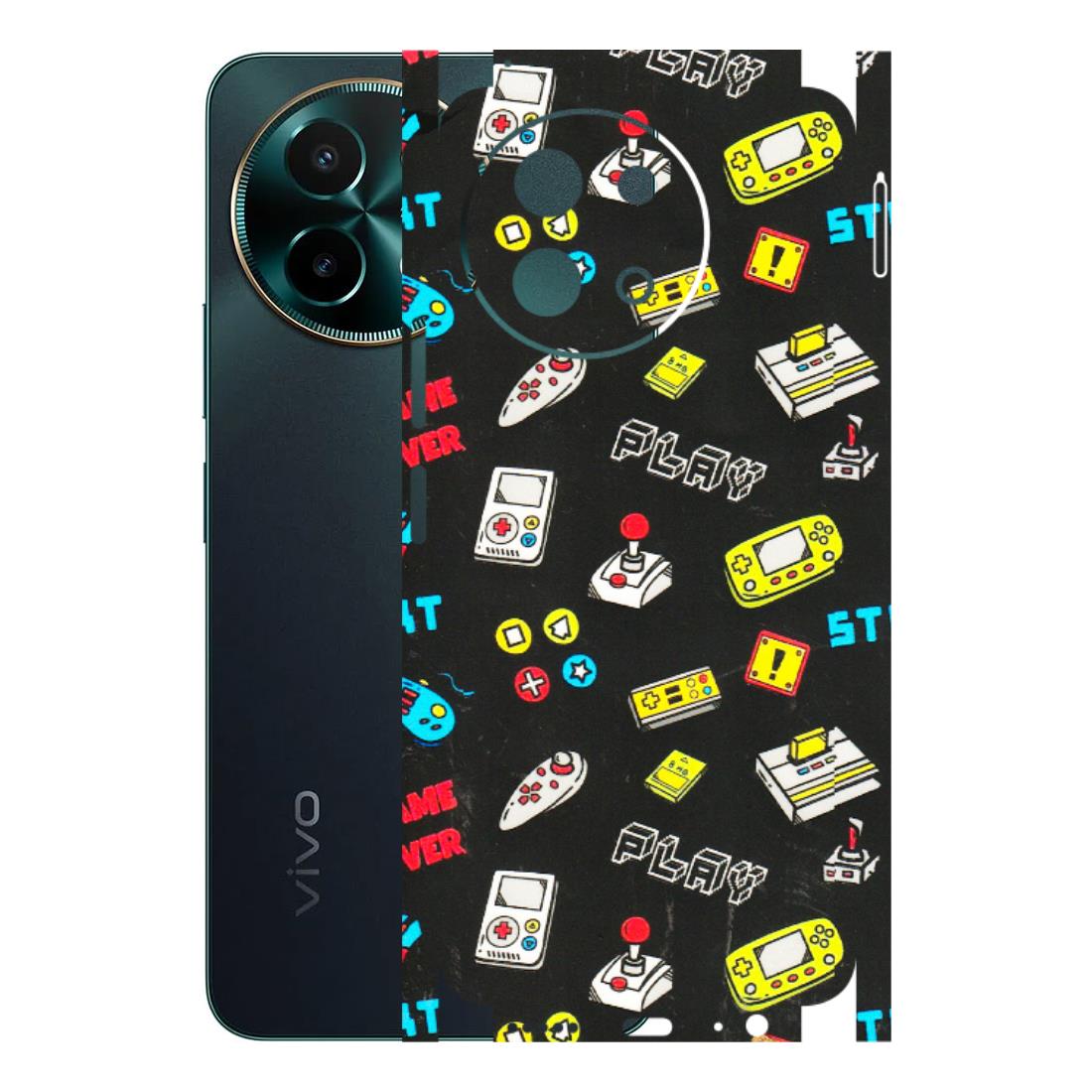 VIVO Y Series Phone Skins (All Models) - Gaming Doodles - 3D Embossed Finish (L-224) Vivo Y58 5G
