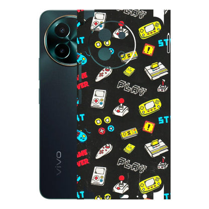 VIVO Y Series Phone Skins (All Models) - Gaming Doodles - 3D Embossed Finish (L-224) Vivo Y58 5G