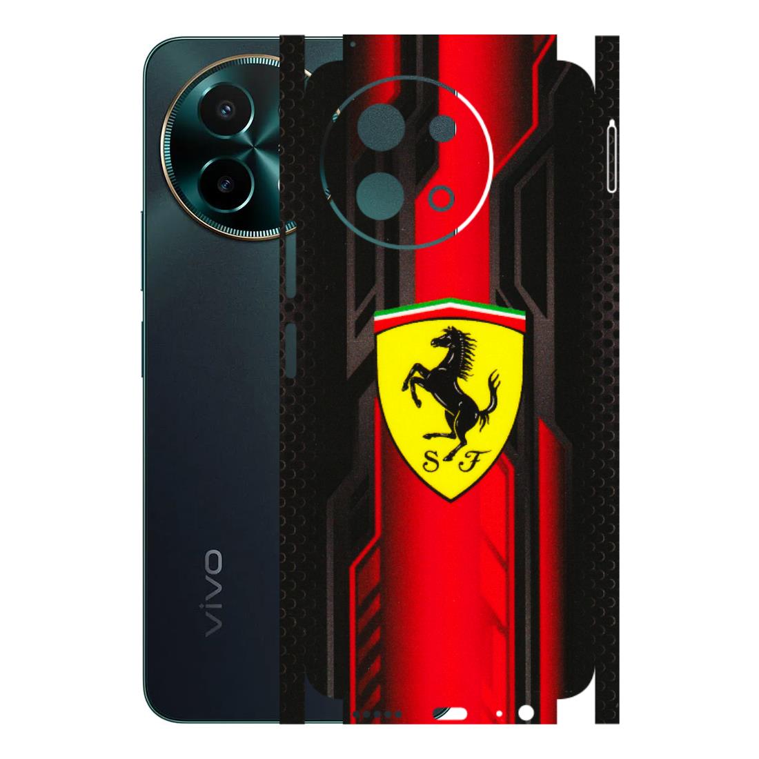 VIVO Y Series Phone Skins (All Models) - Black Ferrari Logo - 3D Embossed Finish (L-253) Vivo Y58 5G