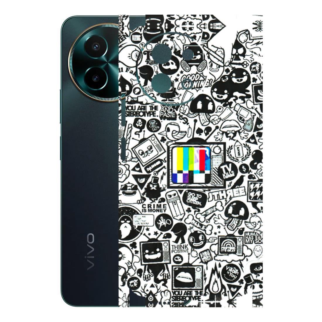 VIVO Y Series Phone Skins (All Models) - Doodles Positive Art - 3D Embossed Finish (L-263) Vivo Y58 5G