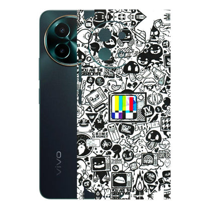 VIVO Y Series Phone Skins (All Models) - Doodles Positive Art - 3D Embossed Finish (L-263) Vivo Y58 5G