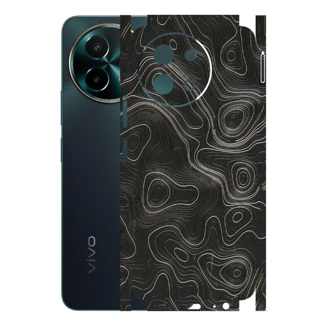 VIVO Y Series Phone Skins (All Models) - Abstract White Line Map - 3D Embossed Finish (L-269) Vivo Y58 5G