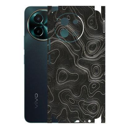 VIVO Y Series Phone Skins (All Models) - Abstract White Line Map - 3D Embossed Finish (L-269) Vivo Y58 5G