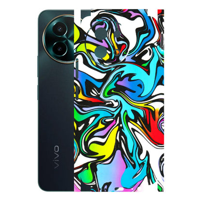 VIVO Y Series Phone Skins (All Models) - Abstract Colour Paints - 3D Embossed Finish (L-271) Vivo Y58 5G