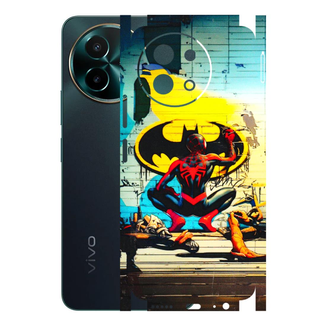 VIVO Y Series Phone Skins (All Models) - New Spiderman Bat Logo - 3D Embossed Finish (L-309) Vivo Y58 5G