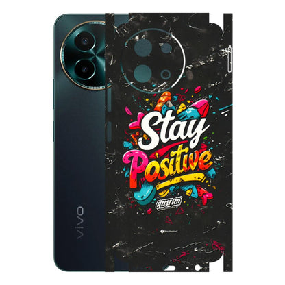 VIVO Y Series Phone Skins (All Models) - Stay Positive Black - 3D Embossed Finish (L-31) Vivo Y58 5G