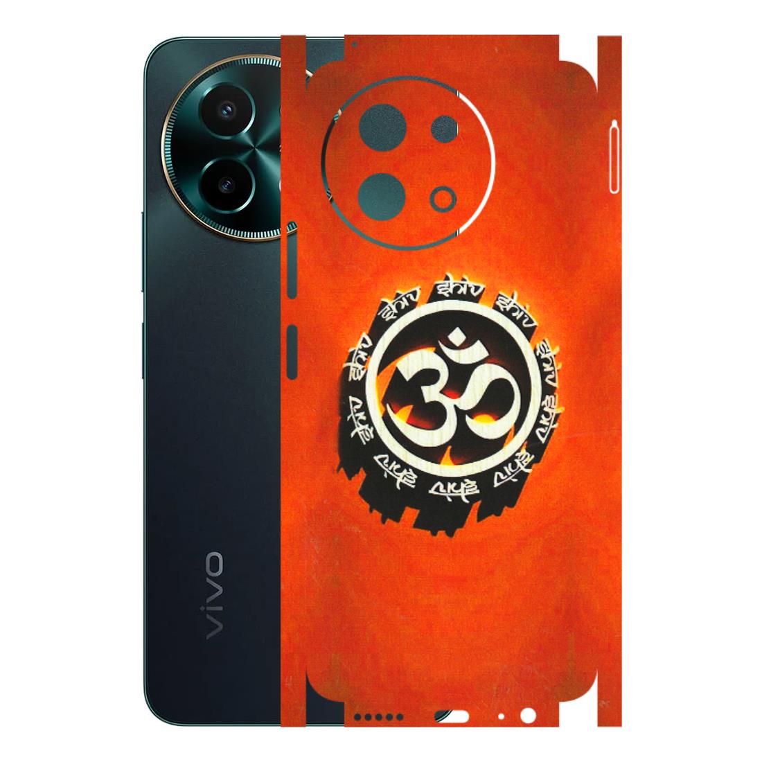 VIVO Y Series Phone Skins (All Models) - Aum Shiv Orange - 3D Embossed Finish (L-32) Vivo Y58 5G