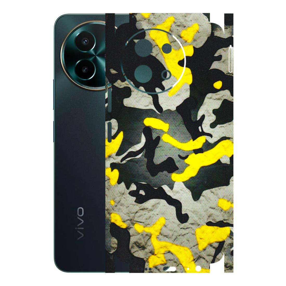 VIVO Y Series Phone Skins (All Models) - Yellow Camouflage - 3D Embossed Finish (L-61) Vivo Y58 5G