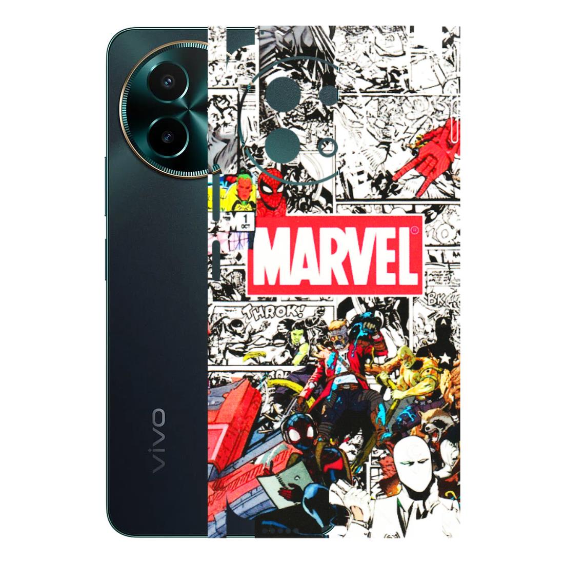 VIVO Y Series Phone Skins (All Models) - Marvel Colorful Comic - 3D Embossed Finish (L-64) Vivo Y58 5G