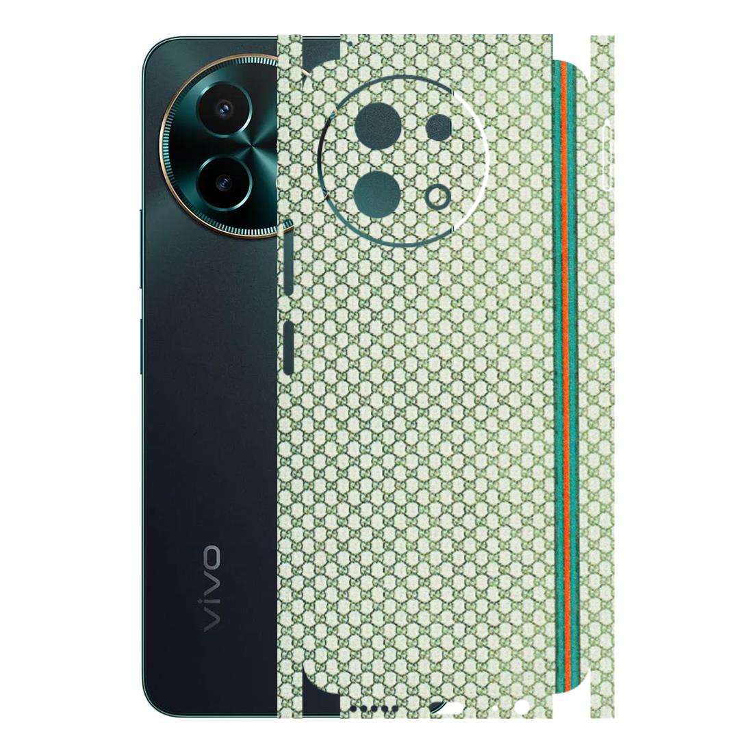 VIVO Y Series Phone Skins (All Models) - Gucci Fabric Pattern - 3D Embossed Finish (L-73) Vivo Y58 5G