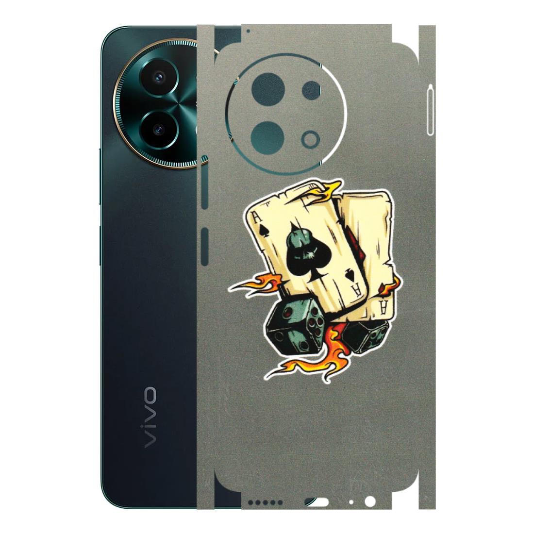 VIVO Y Series Phone Skins (All Models) - Grey Cards Of Ace - 3D Embossed Finish (L-77) Vivo Y58 5G