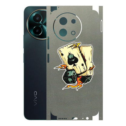 VIVO Y Series Phone Skins (All Models) - Grey Cards Of Ace - 3D Embossed Finish (L-77) Vivo Y58 5G