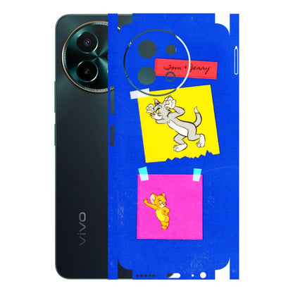 VIVO Y Series Phone Skins (All Models) - Tom N Jerry Sticky Notes - 3D Embossed Finish (L-88) Vivo Y58 5G