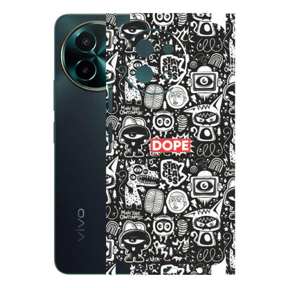 VIVO Y Series Phone Skins (All Models) - Dope Stay Classy Black Doodles - Matte Finish (M-126) Vivo Y58 5G
